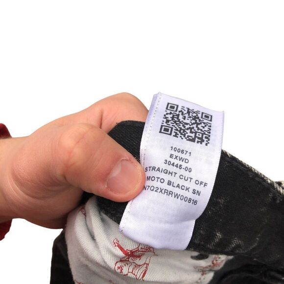RARE True Religion Jeans Shorts Size 38 MOTO Black T Gray - Picture 5 of 9
